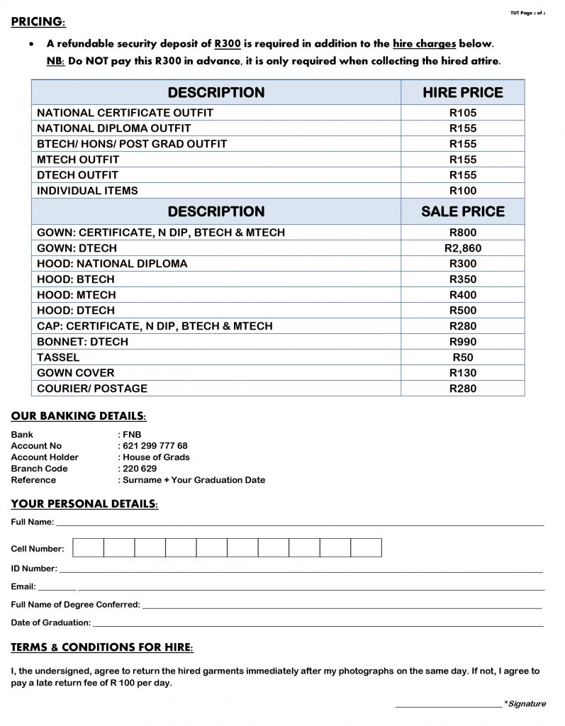 HOG Pricelist For TUT Graduation Attire 2023 2 House Of Graduates hog-pricelist-for-tut-graduation-attire-2023-2-house-of-graduates