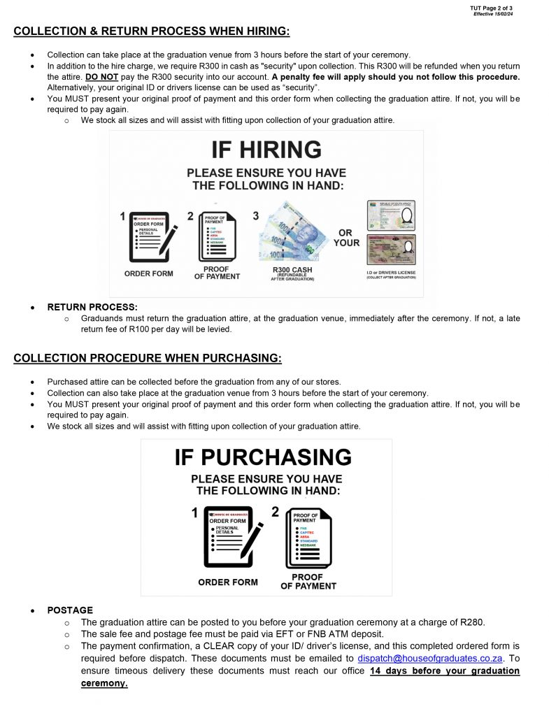 HOG Pricelist To TUT 20242 House Of Graduates